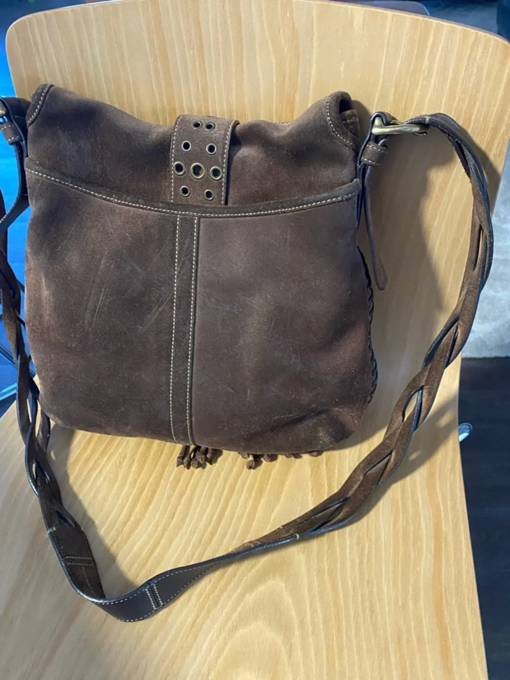 Vintage Coach Brown Suede Fringe Crossbody Bag - Women - Picture 5 of 6